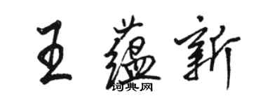 駱恆光王蘊新行書個性簽名怎么寫