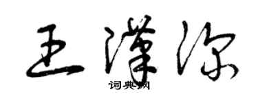 曾慶福王漢深草書個性簽名怎么寫