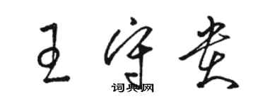 駱恆光王守貴草書個性簽名怎么寫