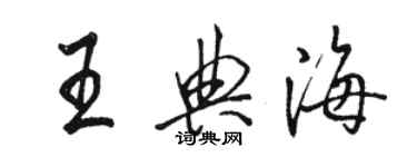 駱恆光王典海行書個性簽名怎么寫