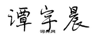曾慶福譚宇晨行書個性簽名怎么寫