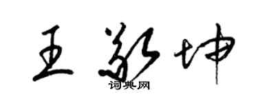 梁錦英王敬坤草書個性簽名怎么寫