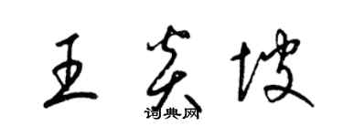 梁錦英王炎坡草書個性簽名怎么寫