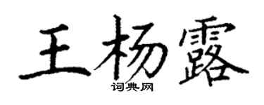 丁謙王楊露楷書個性簽名怎么寫