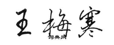 駱恆光王梅寒行書個性簽名怎么寫
