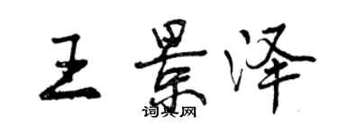 曾慶福王景澤行書個性簽名怎么寫