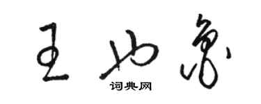 駱恆光王也魯草書個性簽名怎么寫