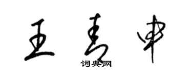 梁錦英王青申草書個性簽名怎么寫