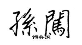 王正良孫闖行書個性簽名怎么寫