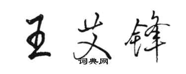 駱恆光王艾鋒行書個性簽名怎么寫