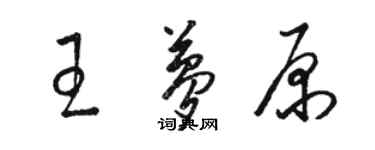 駱恆光王夢原草書個性簽名怎么寫