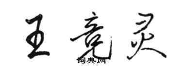 駱恆光王競靈行書個性簽名怎么寫