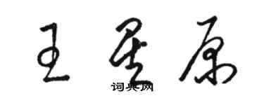 駱恆光王星原草書個性簽名怎么寫