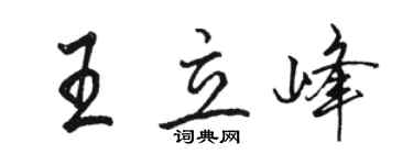 駱恆光王立峰行書個性簽名怎么寫