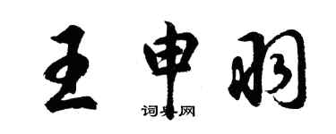 胡問遂王申羽行書個性簽名怎么寫