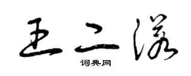 曾慶福王二諾草書個性簽名怎么寫