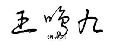 曾慶福王鳴九草書個性簽名怎么寫