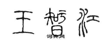 陳聲遠王智江篆書個性簽名怎么寫