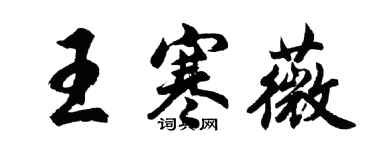 胡問遂王寒薇行書個性簽名怎么寫