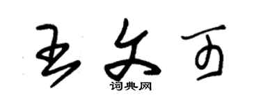朱錫榮王文可草書個性簽名怎么寫