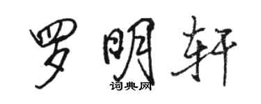 駱恆光羅明軒行書個性簽名怎么寫