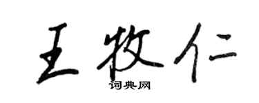 王正良王牧仁行書個性簽名怎么寫