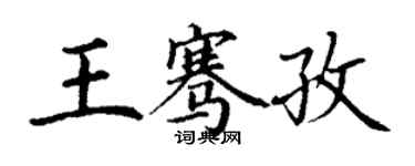 丁謙王騫孜楷書個性簽名怎么寫
