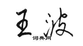 駱恆光王波行書個性簽名怎么寫