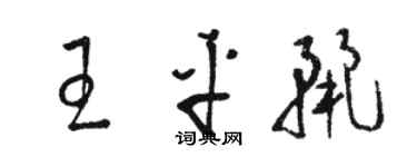 駱恆光王平麗草書個性簽名怎么寫