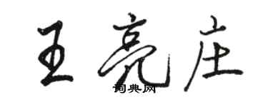 駱恆光王亮莊行書個性簽名怎么寫