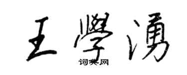 王正良王學涌行書個性簽名怎么寫