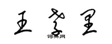 梁錦英王孝里草書個性簽名怎么寫