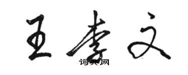駱恆光王李文行書個性簽名怎么寫