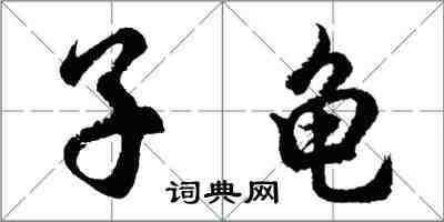 胡問遂子龜行書怎么寫