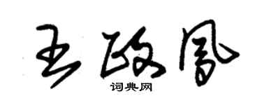 朱錫榮王政鳳草書個性簽名怎么寫