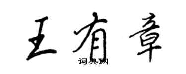 王正良王有章行書個性簽名怎么寫