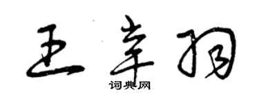 曾慶福王辛羽草書個性簽名怎么寫