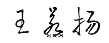 駱恆光王若揚草書個性簽名怎么寫