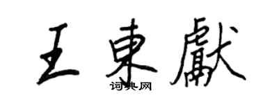 王正良王東獻行書個性簽名怎么寫