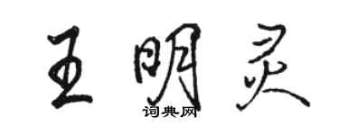 駱恆光王明靈行書個性簽名怎么寫