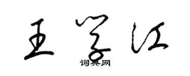 梁錦英王學江草書個性簽名怎么寫
