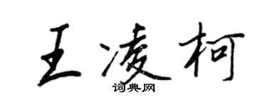 王正良王凌柯行書個性簽名怎么寫