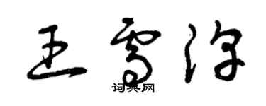 曾慶福王雪淳草書個性簽名怎么寫