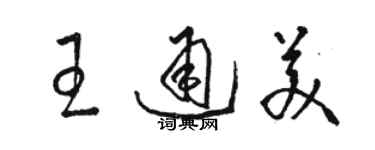 駱恆光王通美草書個性簽名怎么寫