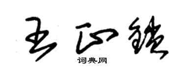 朱錫榮王正鎖草書個性簽名怎么寫