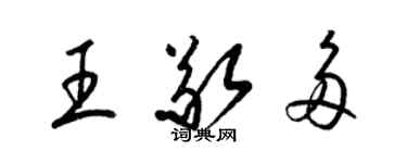 梁錦英王敬多草書個性簽名怎么寫