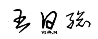 朱錫榮王日總草書個性簽名怎么寫