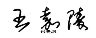 朱錫榮王嘉陵草書個性簽名怎么寫