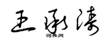 曾慶福王承濤草書個性簽名怎么寫