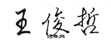 駱恆光王俊哲行書個性簽名怎么寫